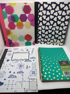 Colorful & Stylish Notebook Set – Graph Spiral & Composition Books
